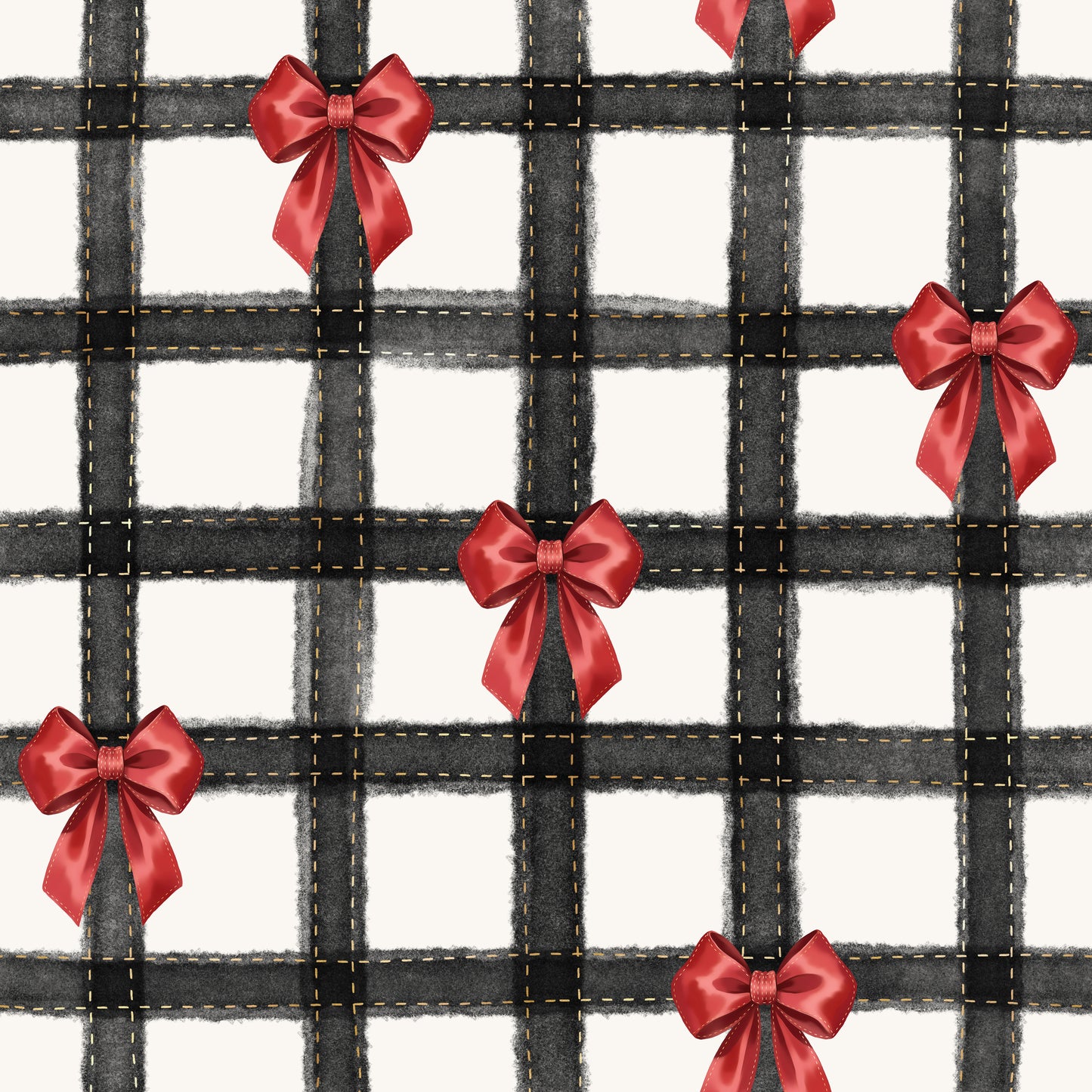 Red bow plaid