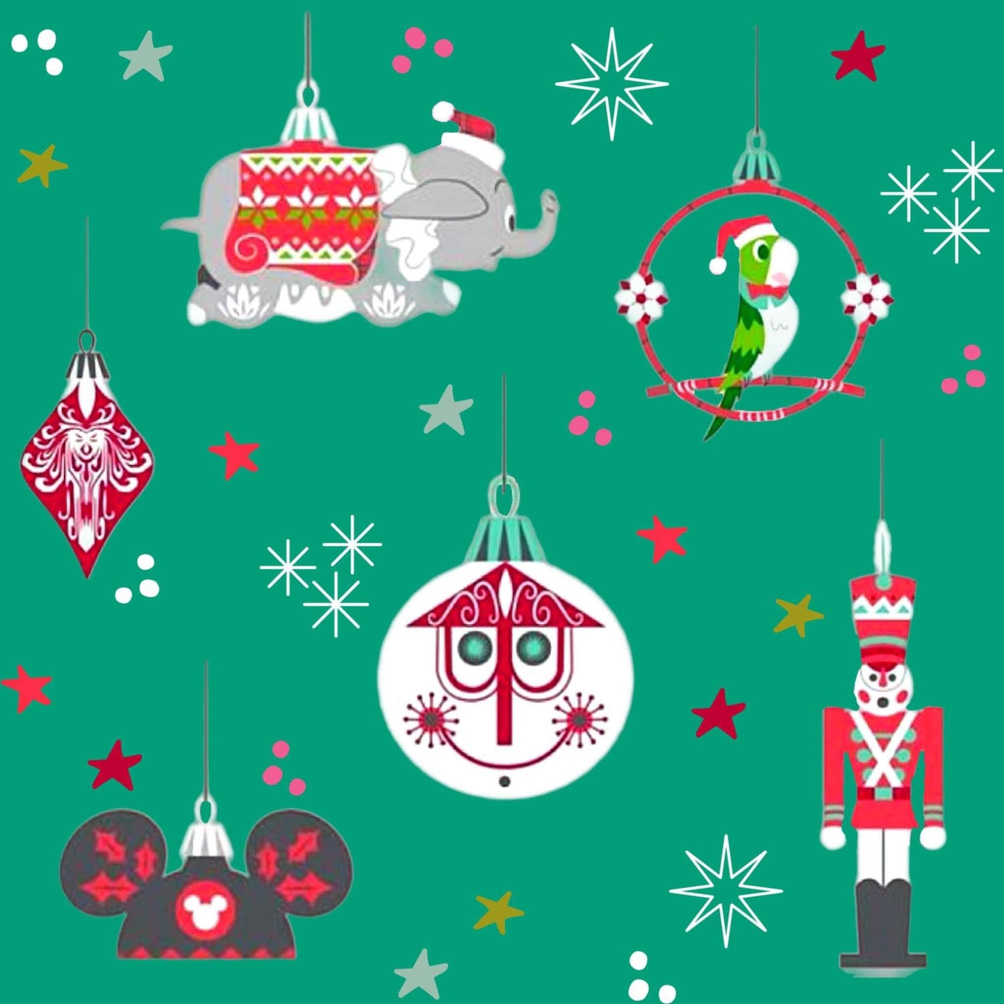 Green ornaments