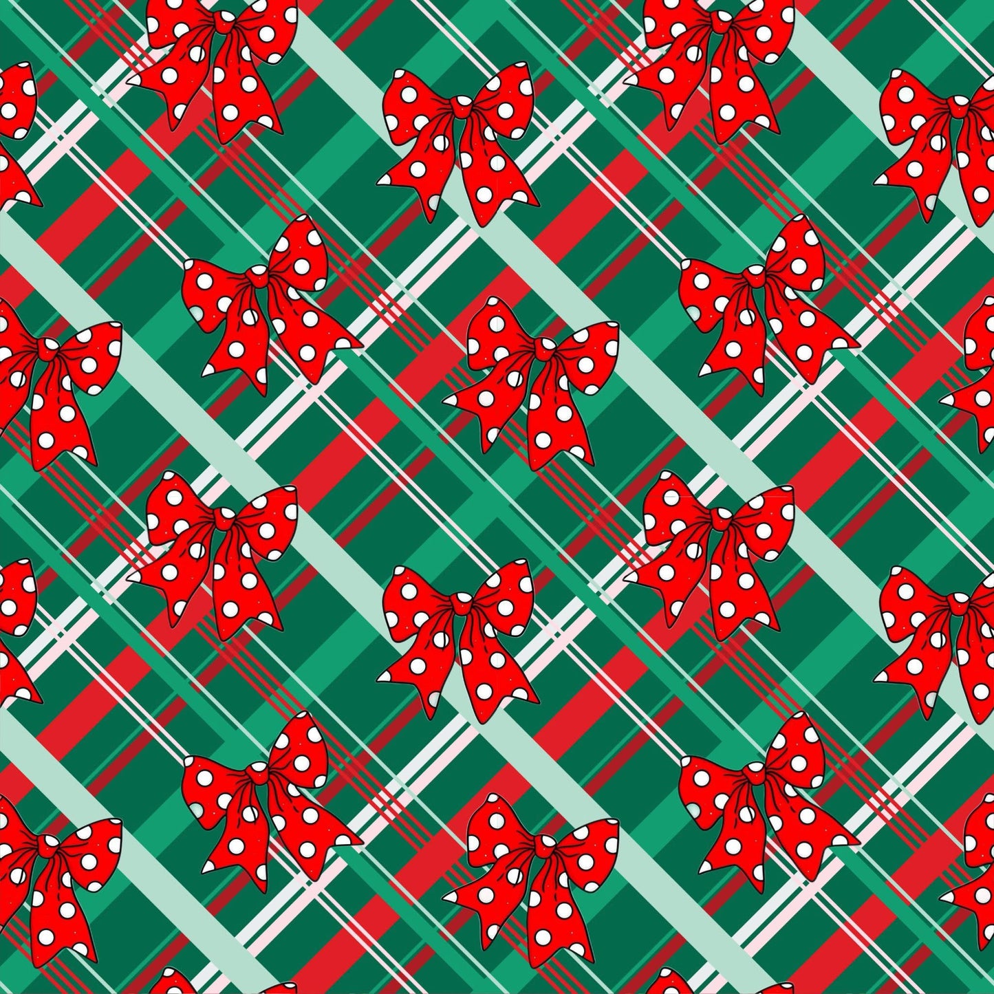 Red bow plaid swim
