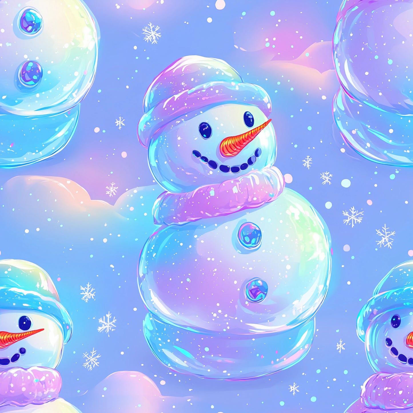 Iridescent snowman