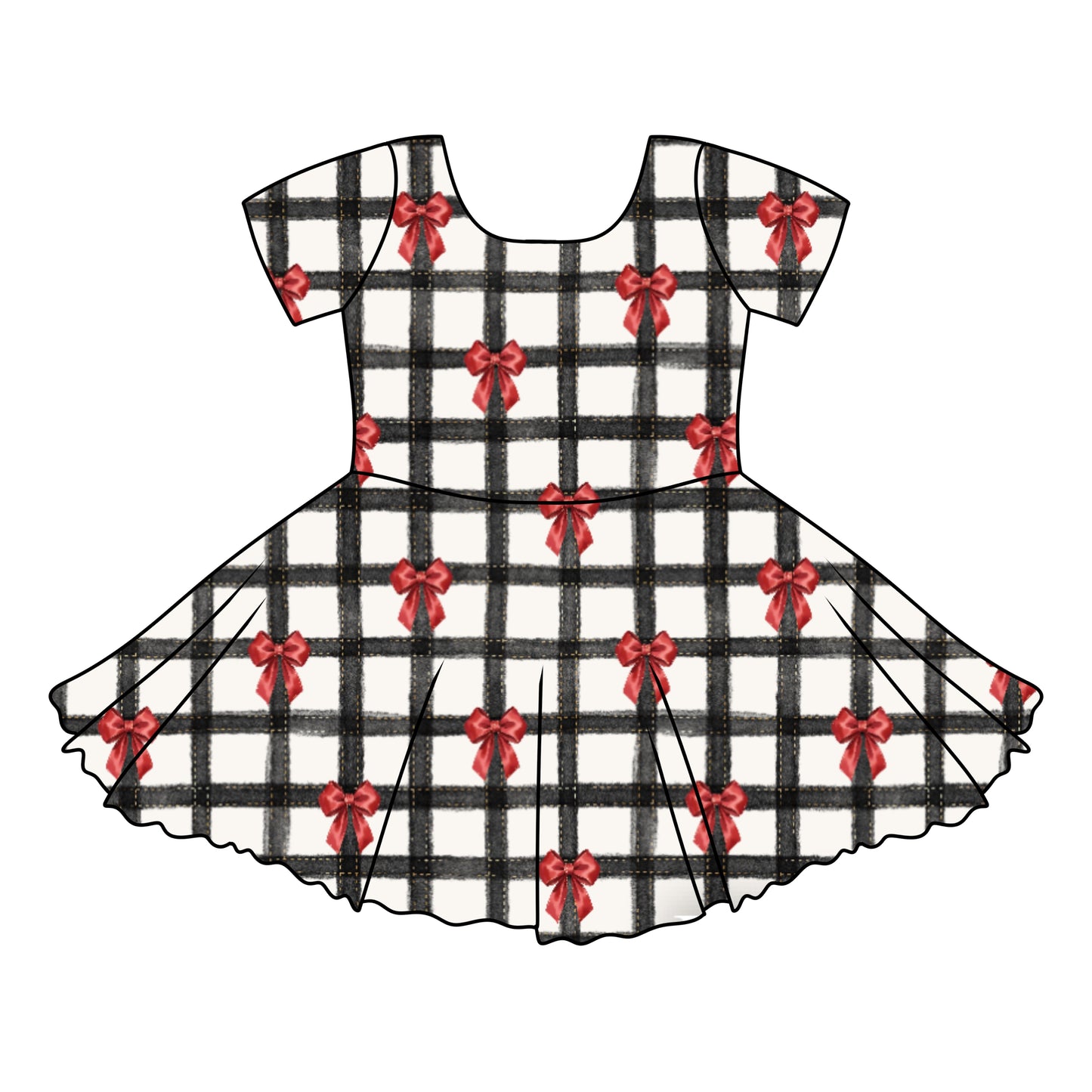 Red bow plaid