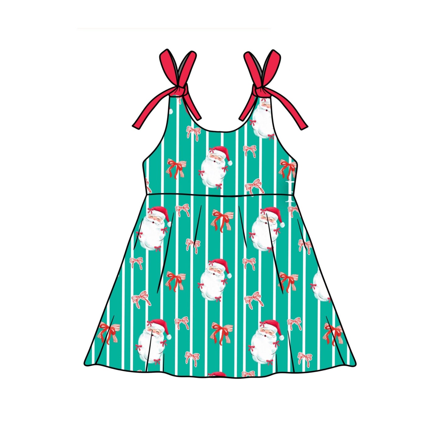 Teal Jolly Red Bow
