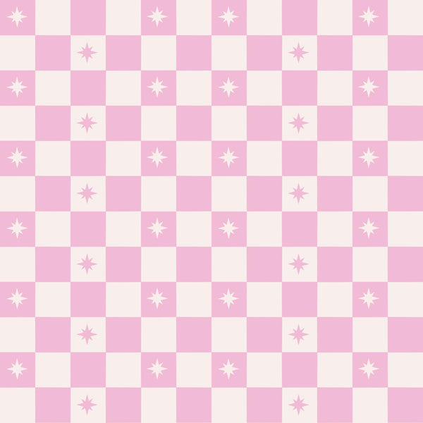 Pink star checkered