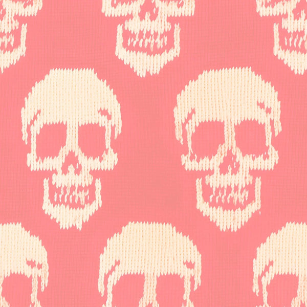 Pink embroidered skull