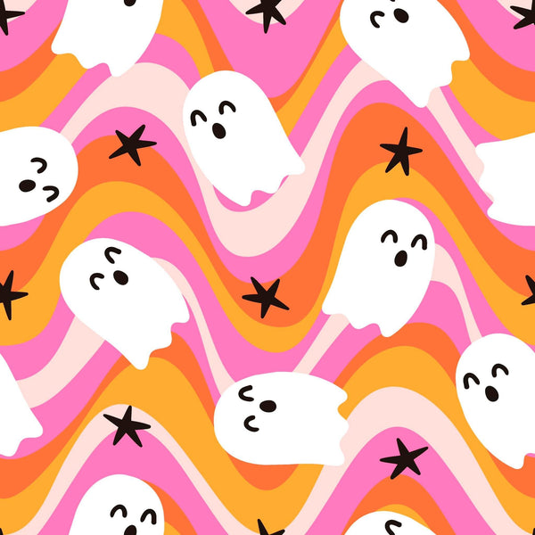 Orange and pink wavy ghost