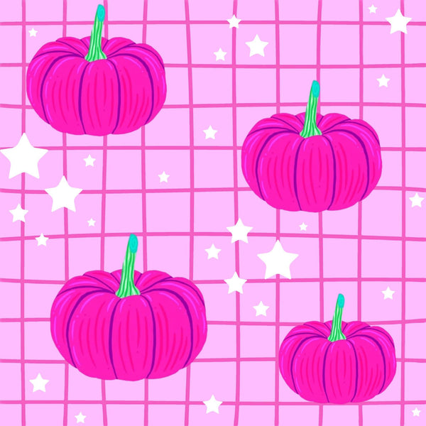 Neon pink pumpkin grid